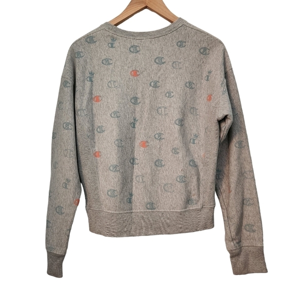 Champion reverse weave gray  long-sleeve pull-on crew-neck sweater - Picture 6 of 8